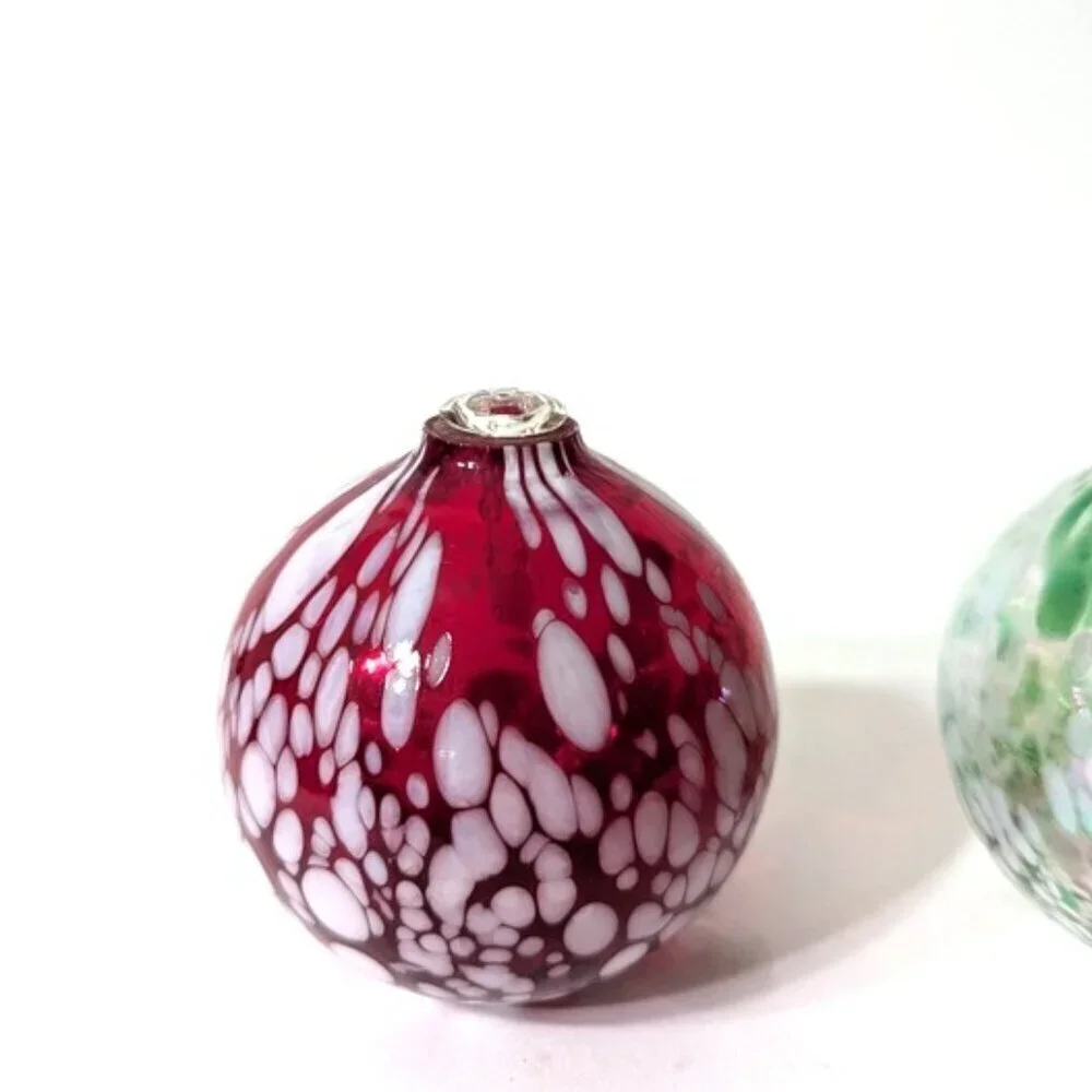 Pottery Barn Oil Lamp/Diffuser Glass Ball Confetti‎ Iridescent Round Glass